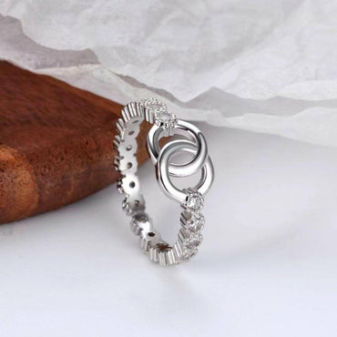 Elegant Zircon 925 Sterling Silver Ring for Effortless Glamour - Love Salve 