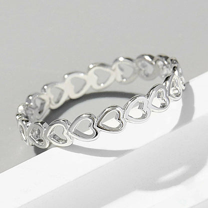 Heart Link 925 Sterling Silver Ring - Elegant and Lightweight - Love Salve 