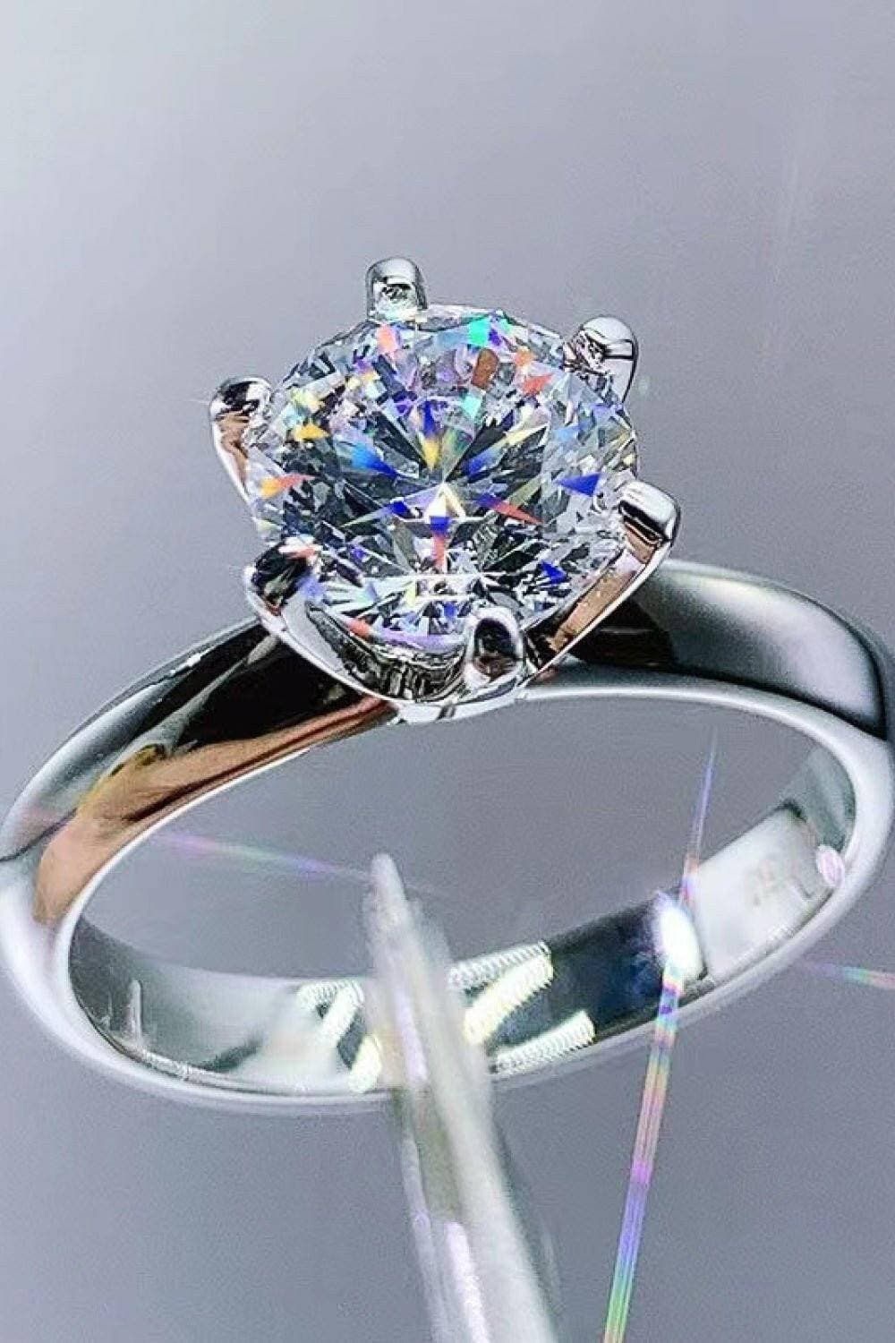 Adored sterling silver 3ct moissanite ring