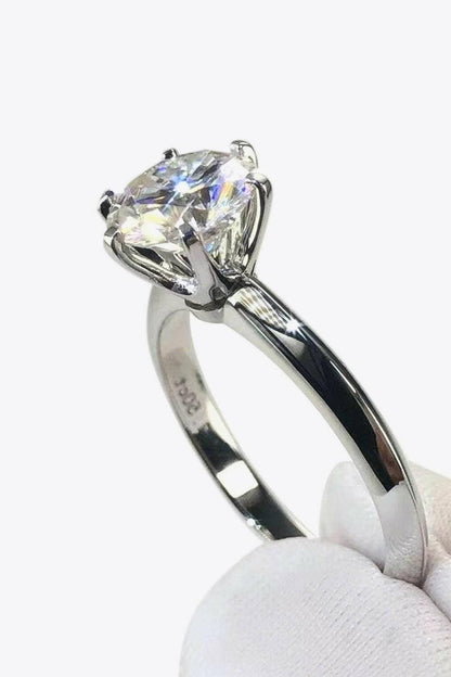 Adored sterling silver 3ct moissanite ring