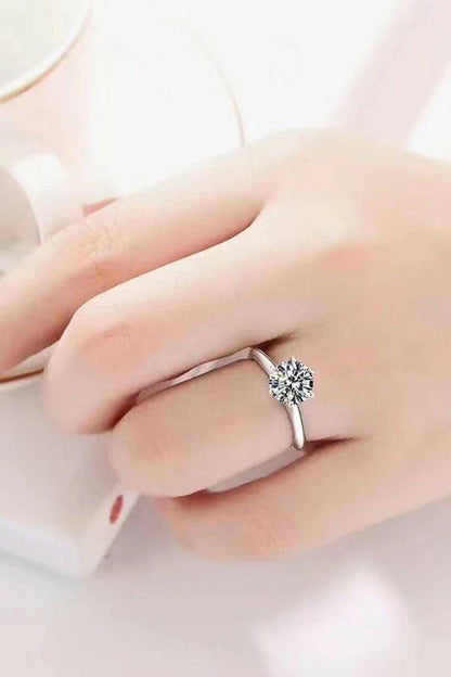 Adored sterling silver 3ct moissanite ring