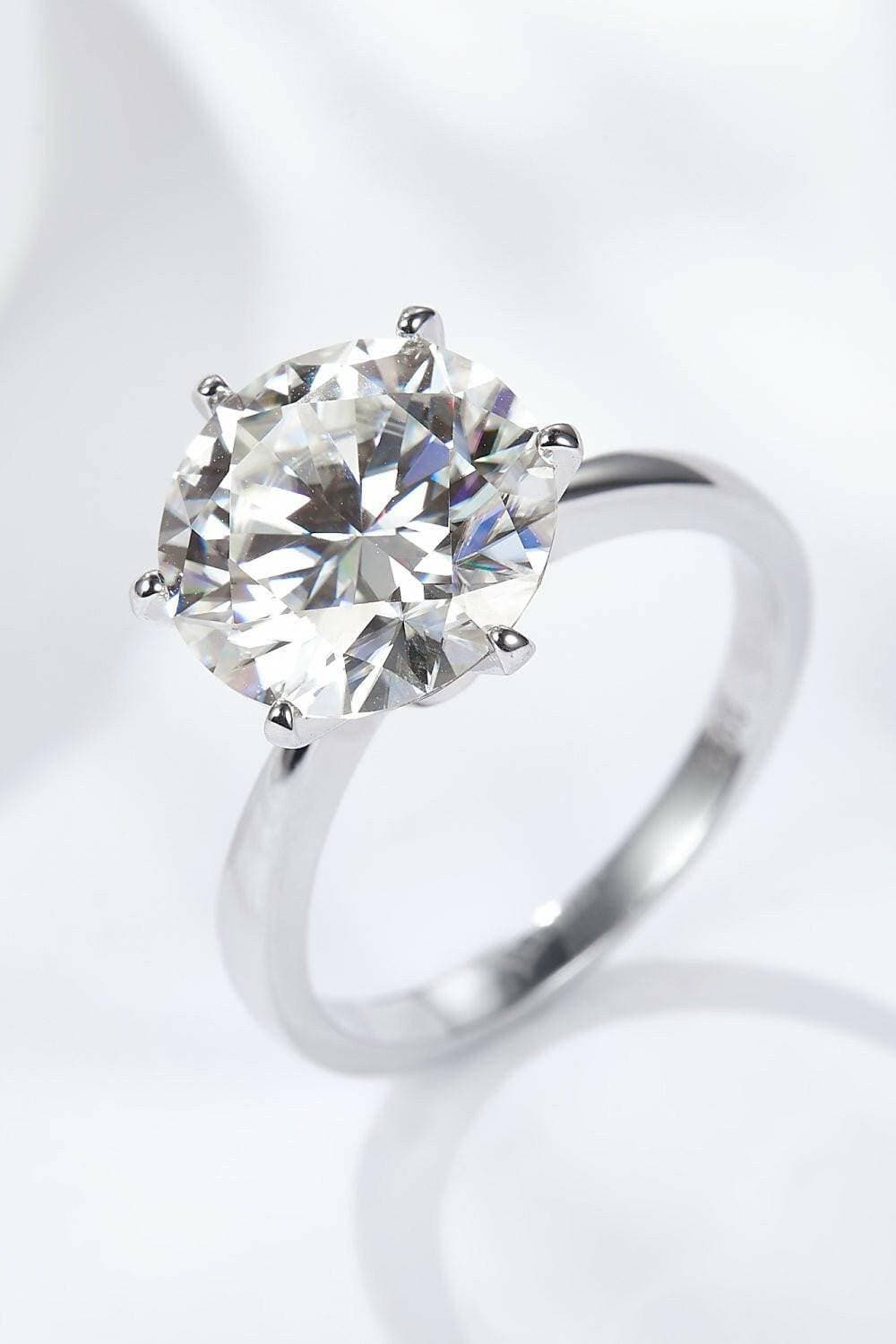 Luxurious Platinum-Plated 5 Carat Moissanite Solitaire Ring Set - Love Salve 