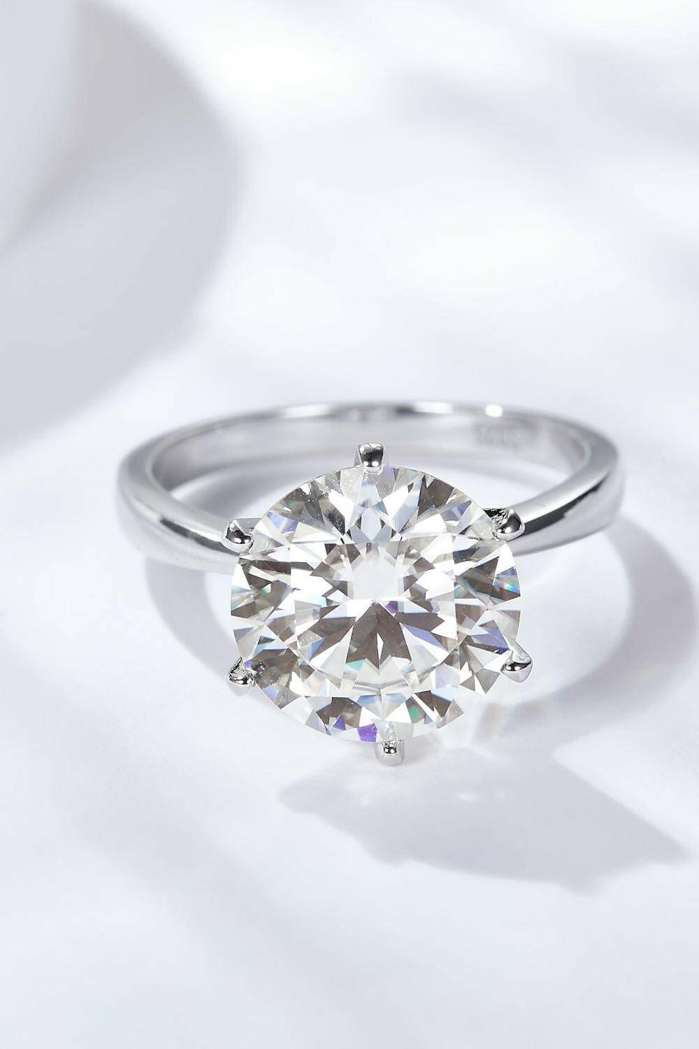 Luxurious Platinum-Plated 5 Carat Moissanite Solitaire Ring Set - Love Salve 