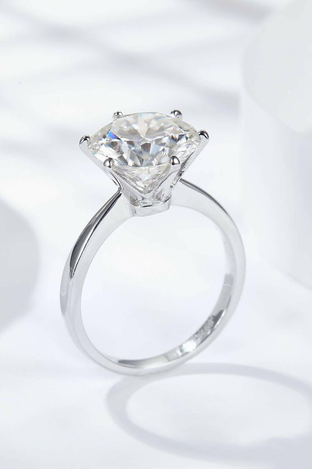 Luxurious Platinum-Plated 5 Carat Moissanite Solitaire Ring Set - Love Salve 