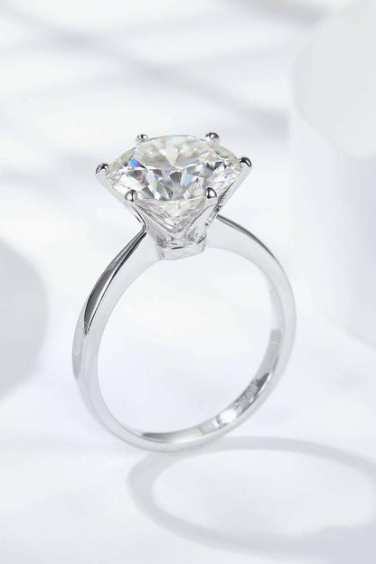 Luxurious Platinum-Plated 5 Carat Moissanite Solitaire Ring Set - Love Salve 