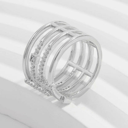 Shimmering Zirconia 925 Sterling Silver Ring - Love Salve 