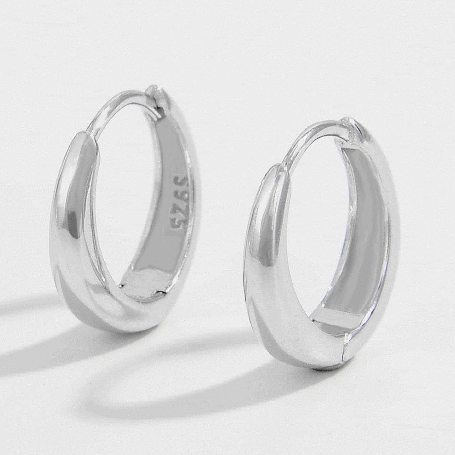 925 Sterling Silver Zircon Huggie Earrings with a Touch of Elegance - Love Salve 