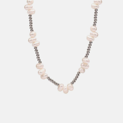 Elegant Pearl and Titanium Steel Necklace with Freshwater BeadsEnhance Your Style with Elegance
 Add a touch of sophistication to your ensemble with our Elegant Pearl and Titanium Steel Necklace. Crafted meticulously with lustroLove Salve Titanium Steel NecklaceJewelry