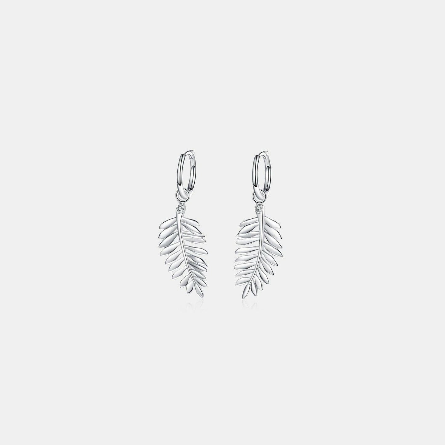 Elegant Sterling Silver Moissanite Leaf Earrings - Love Salve 