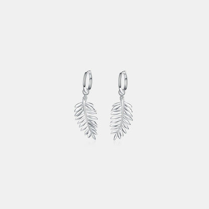 Elegant Sterling Silver Moissanite Leaf Earrings - Love Salve 