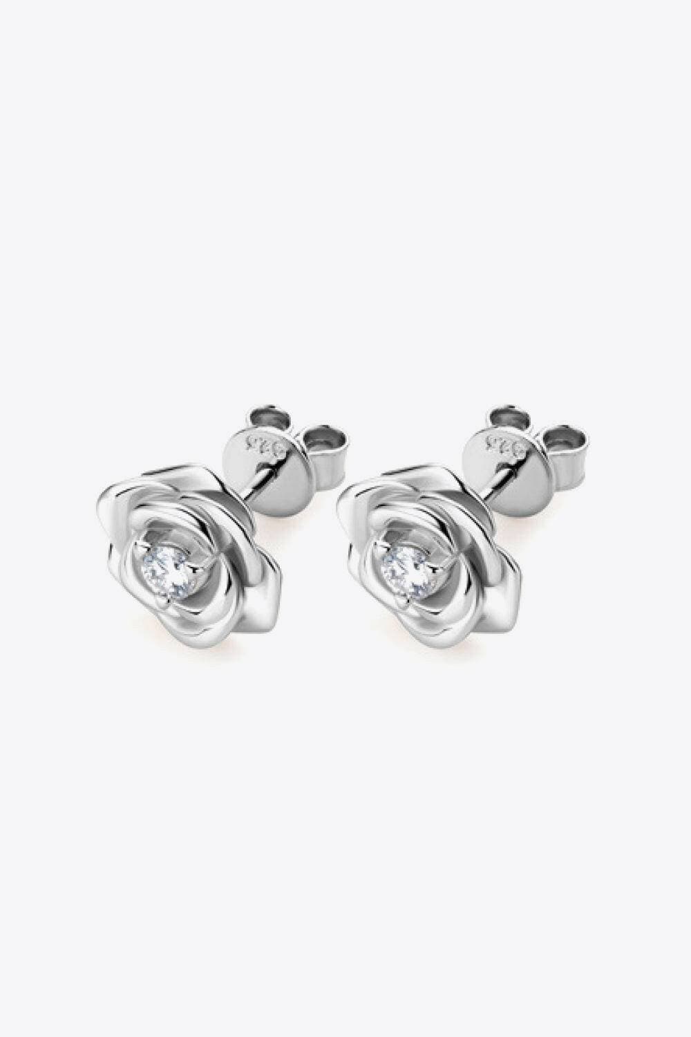 Exquisite Adored Moissanite Flower Earrings in Sterling Silver - Love Salve 