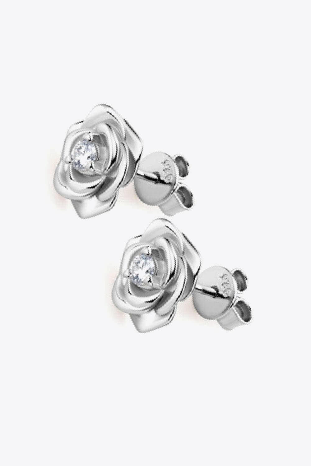 Exquisite Adored Moissanite Flower Earrings in Sterling Silver - Love Salve 