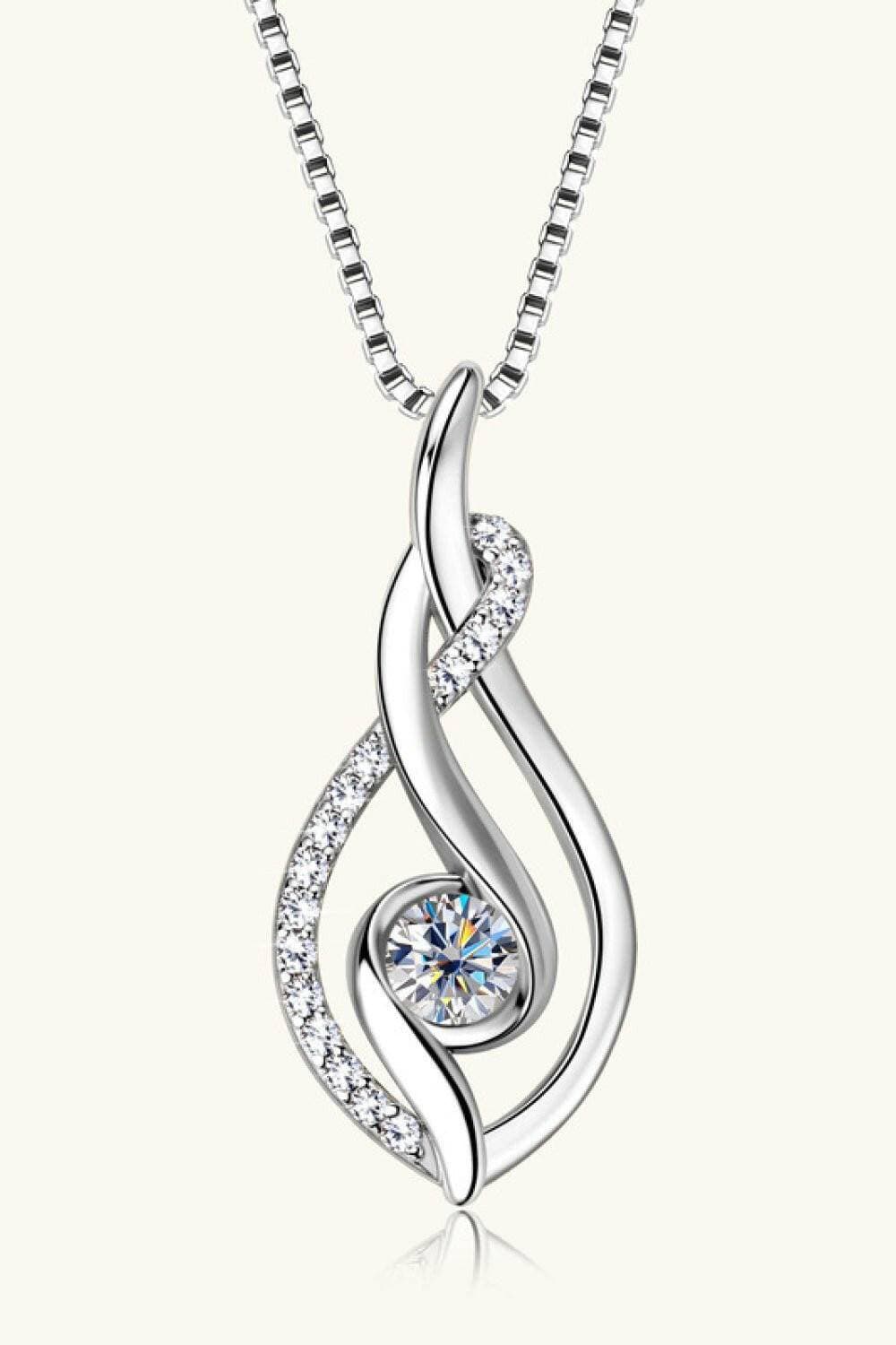 Elegant Moissanite Sterling Silver Necklace with timeless design.