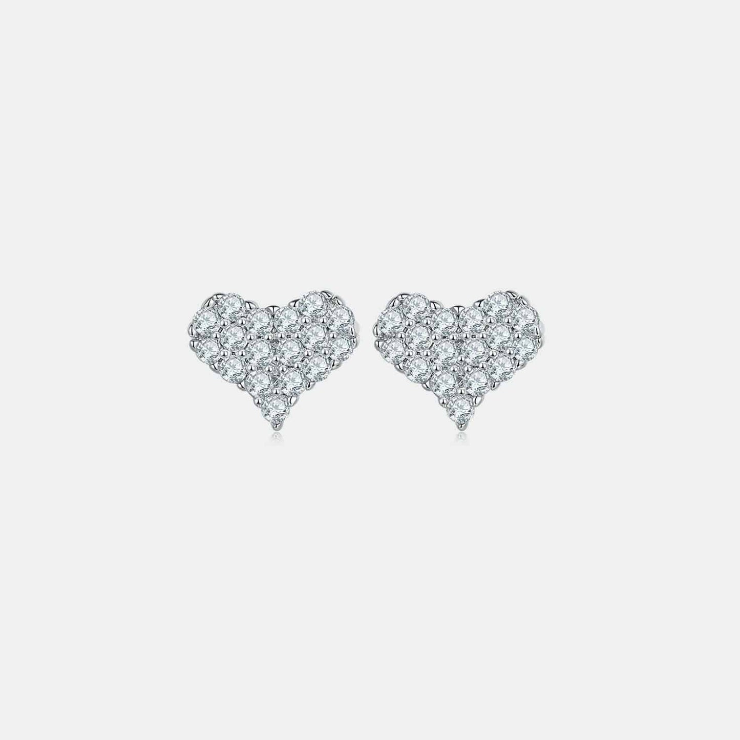 Heartfelt Love Moissanite Silver Stud Earrings - Love Salve 