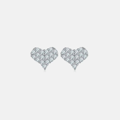 Heartfelt Love Moissanite Silver Stud Earrings - Love Salve 