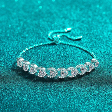 Luxurious 1 Carat Moissanite Sterling Silver Bracelet - Love Salve 