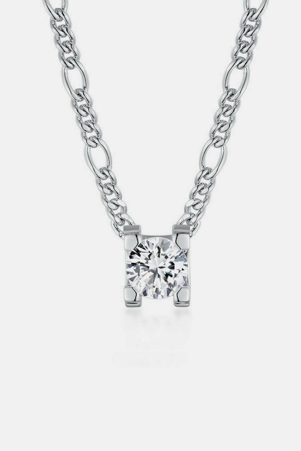 Exquisite 2 Carat Moissanite and Sterling Silver Pendant Necklace with Authenticity Certificate