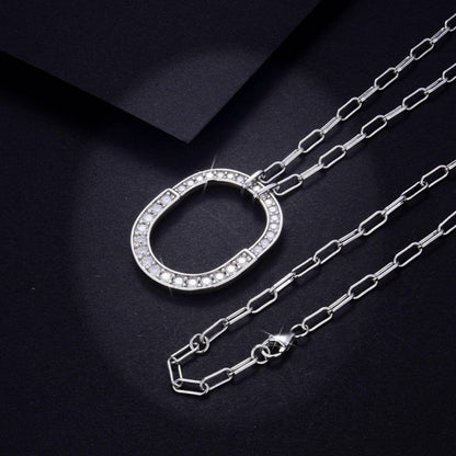 Luxurious Sterling Silver Necklace with Shimmering Moissanite Stone - Love Salve 