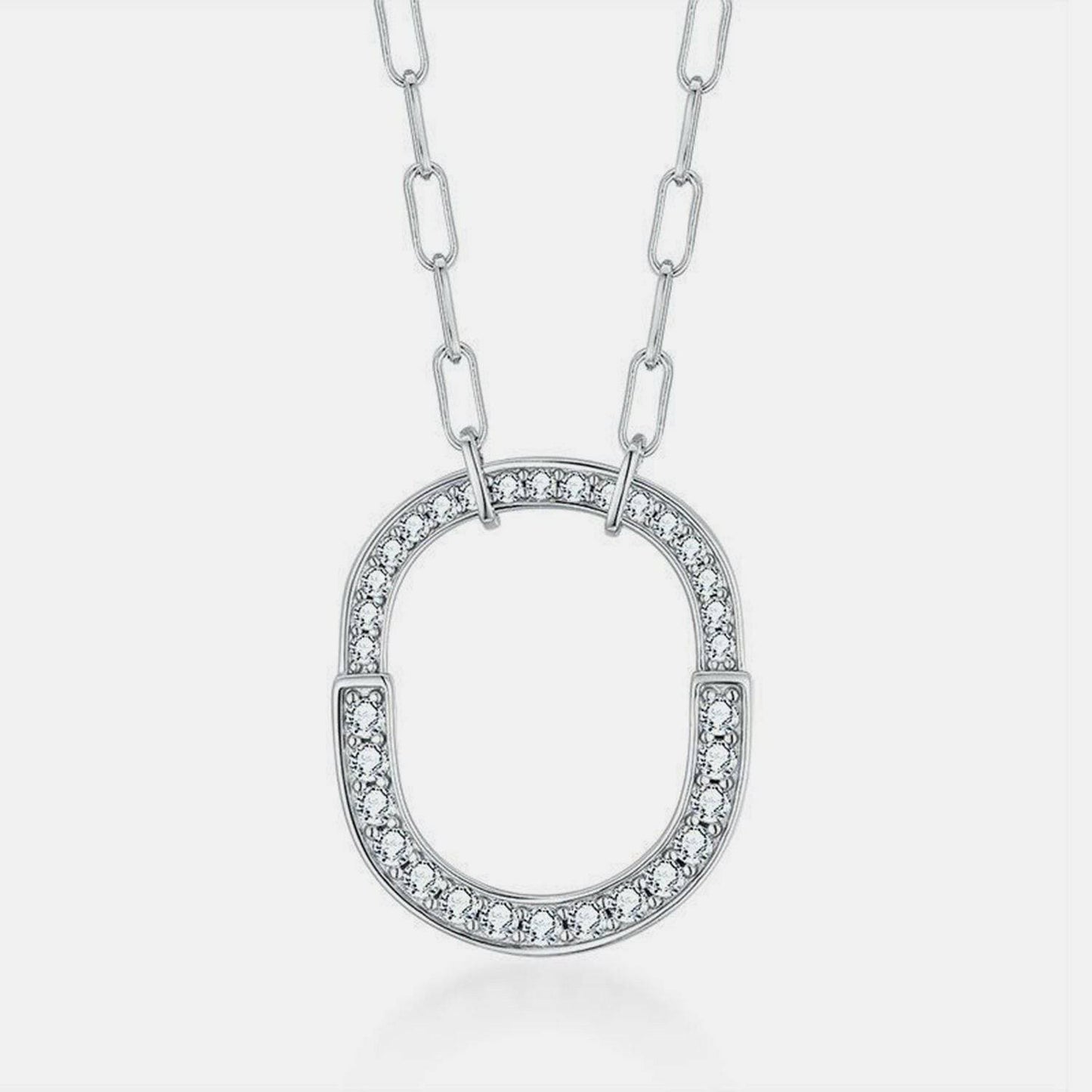 Luxurious Sterling Silver Necklace with Shimmering Moissanite Stone - Love Salve 