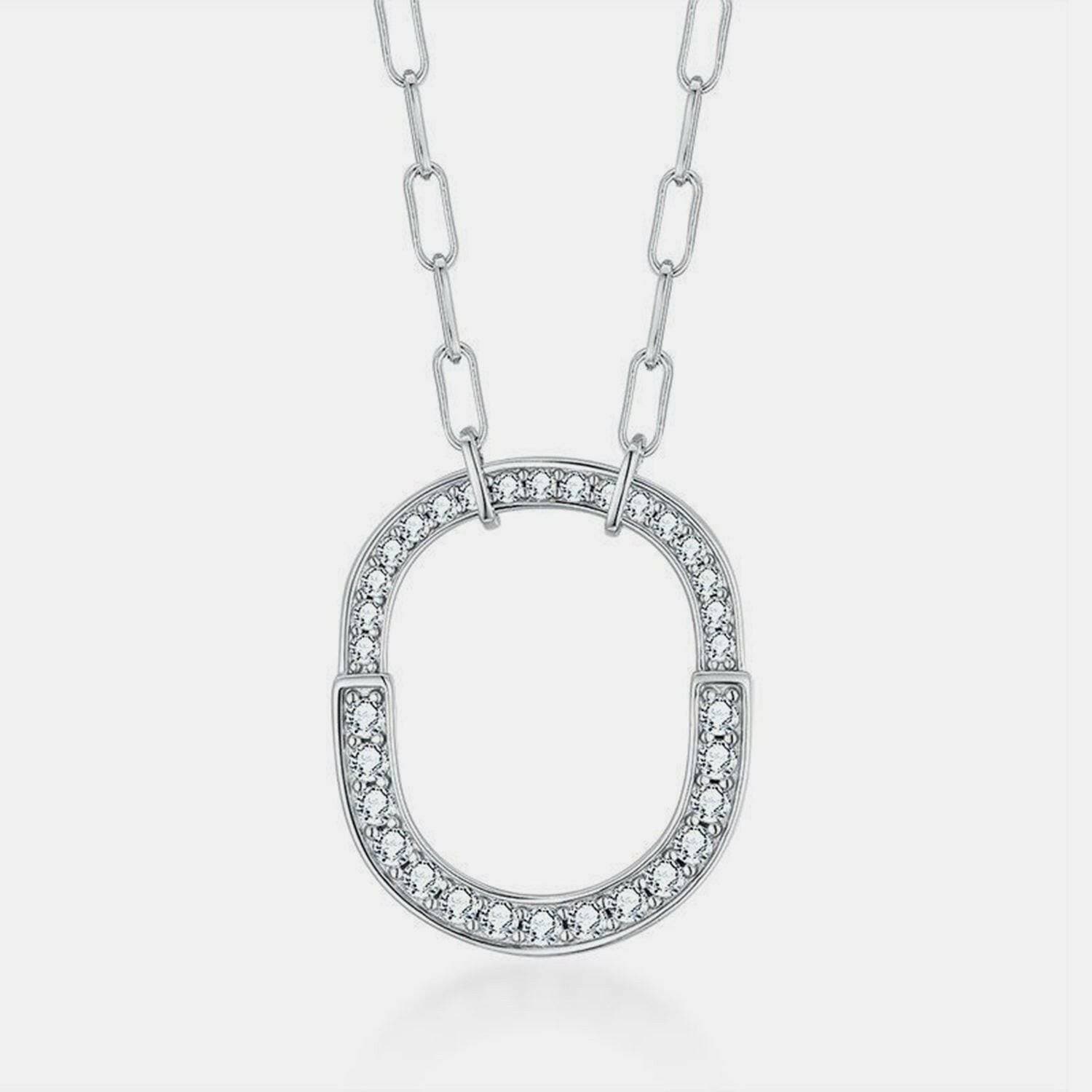 Luxurious Sterling Silver Necklace with Shimmering Moissanite Stone - Love Salve 