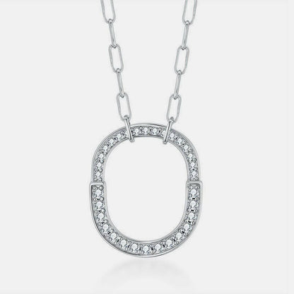 Luxurious Sterling Silver Necklace with Shimmering Moissanite Stone - Love Salve 