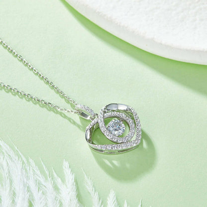 Moissanite Heart Necklace in Sterling Silver with Certificate - Love Salve 