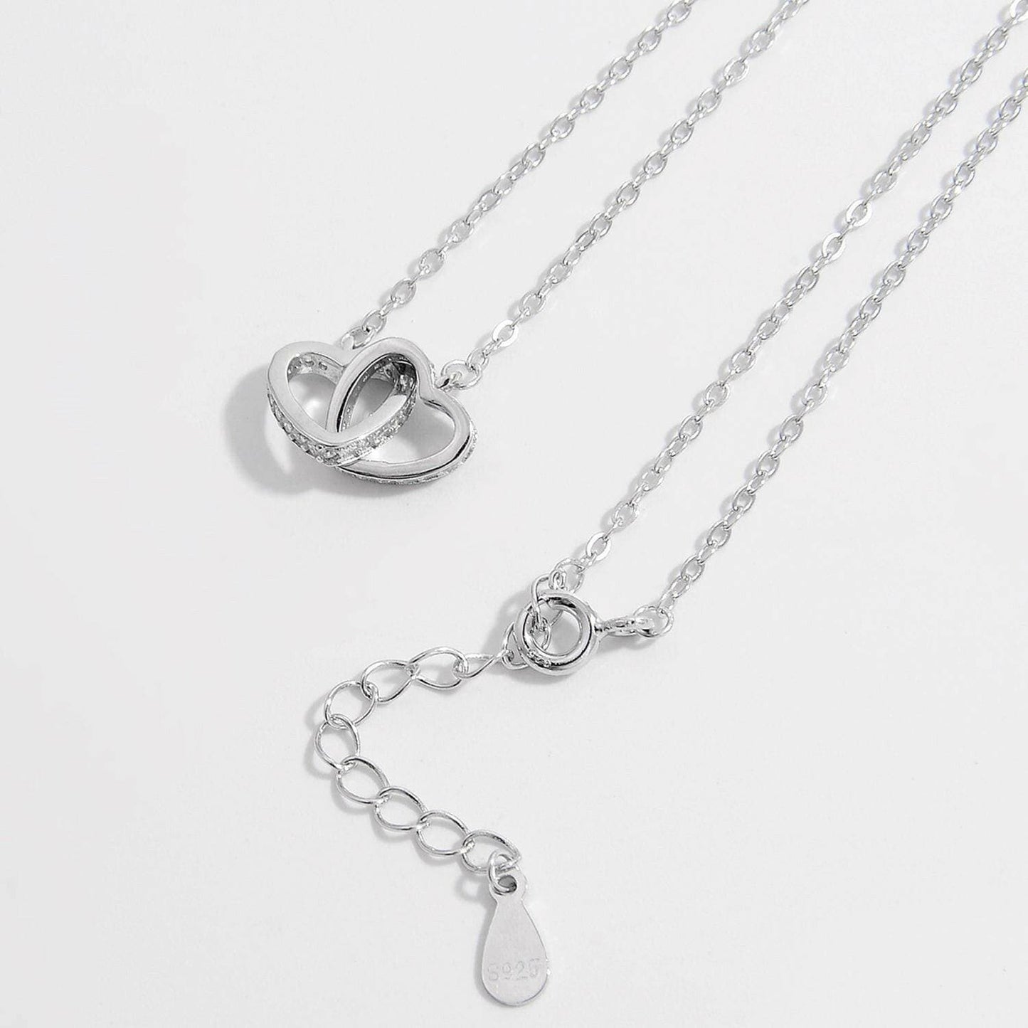 Zircon heart necklace in sterling silver