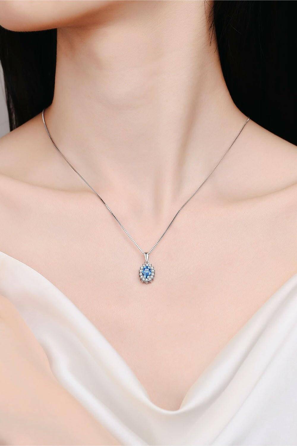 Dazzling Moissanite Sterling Silver Necklace - Love Salve 