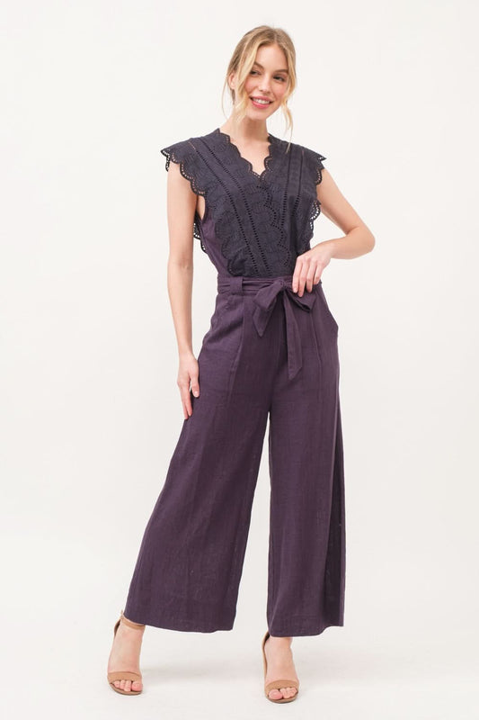 Elegant lace surplice jumpsuit - Love Salve 