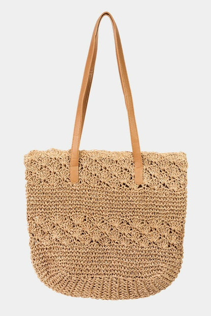 Bohemian Sunset Serenity Oversized Straw Tote with Chic Vibes - Love Salve 