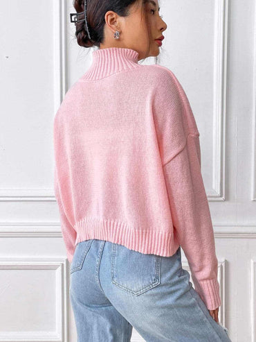 Cozy heart turtleneck sweater - Love Salve 