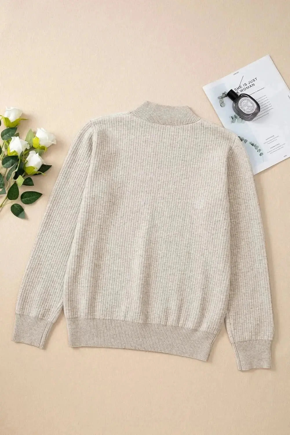 Cozy mock neck long sleeve sweater - Love Salve 