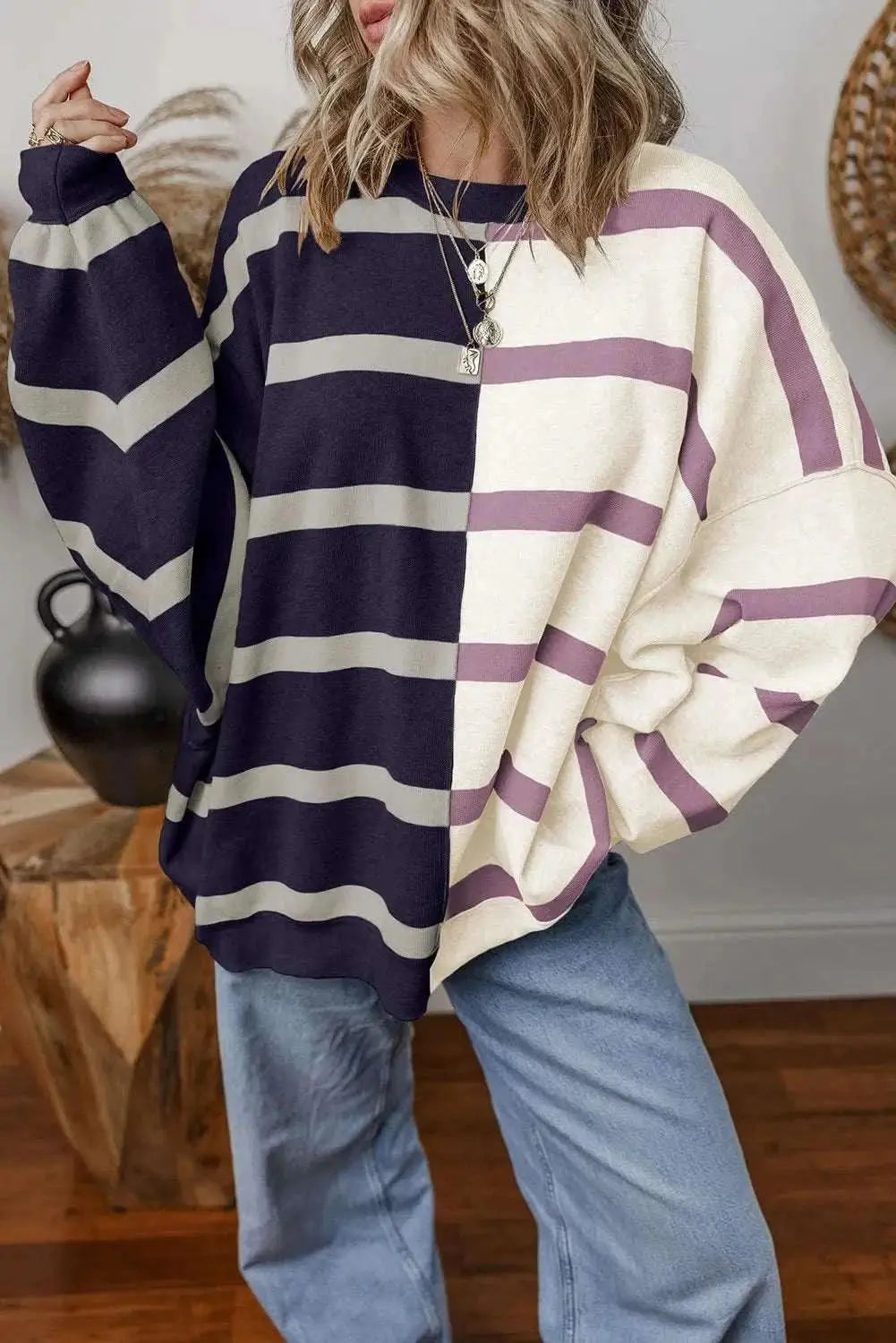 Chic striped long sleeve top - Love Salve 