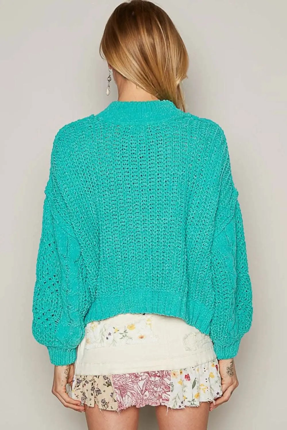 Cozy chenille mock neck sweater - Love Salve 