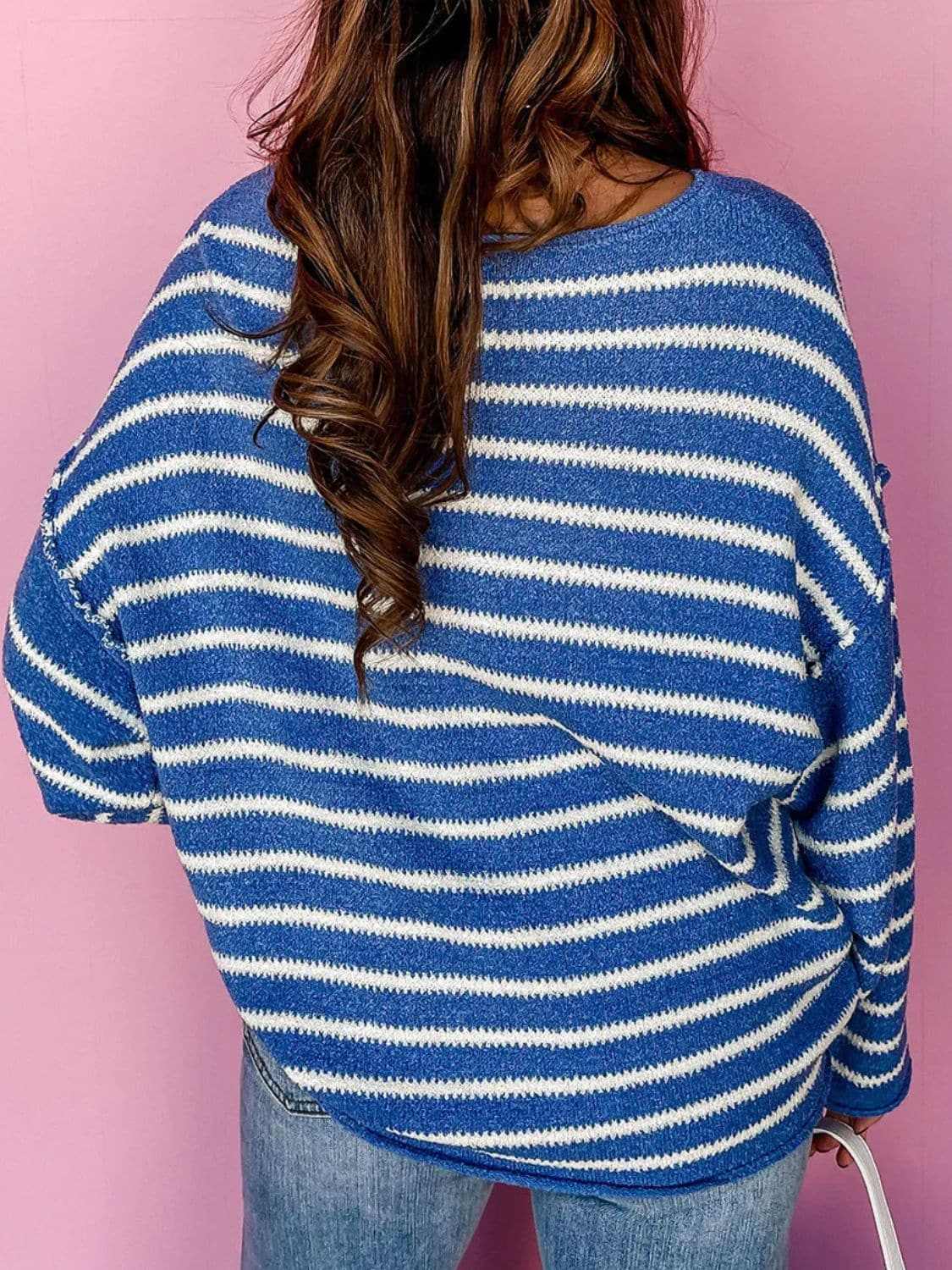 Cozy plus size striped sweater - Love Salve 