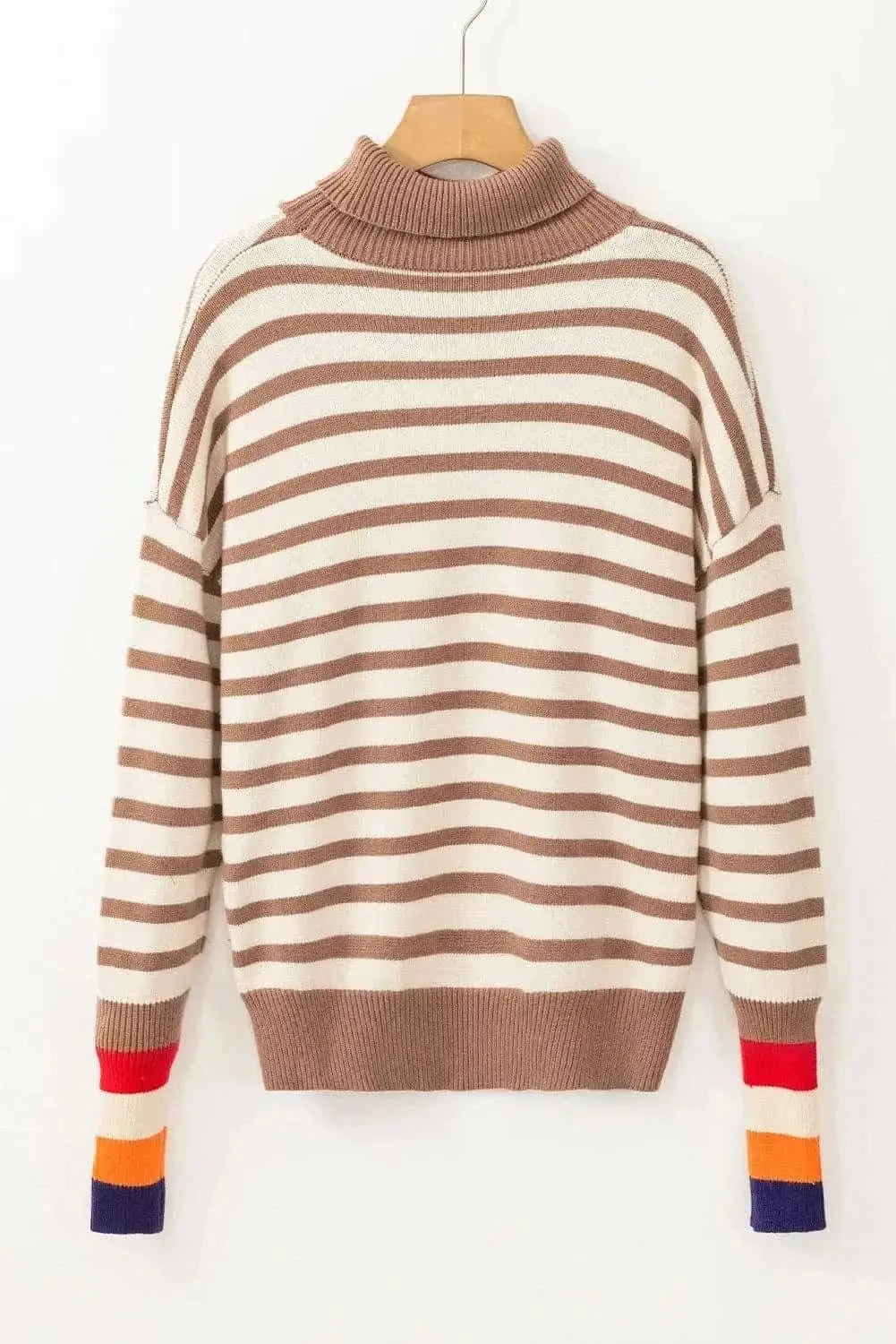 Chic striped turtleneck sweater - Love Salve 