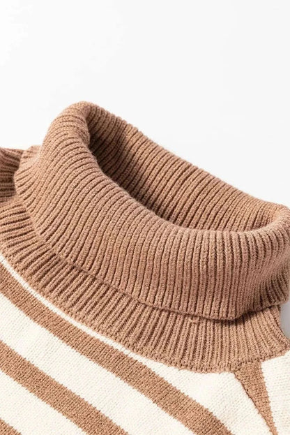 Chic striped turtleneck sweater - Love Salve 