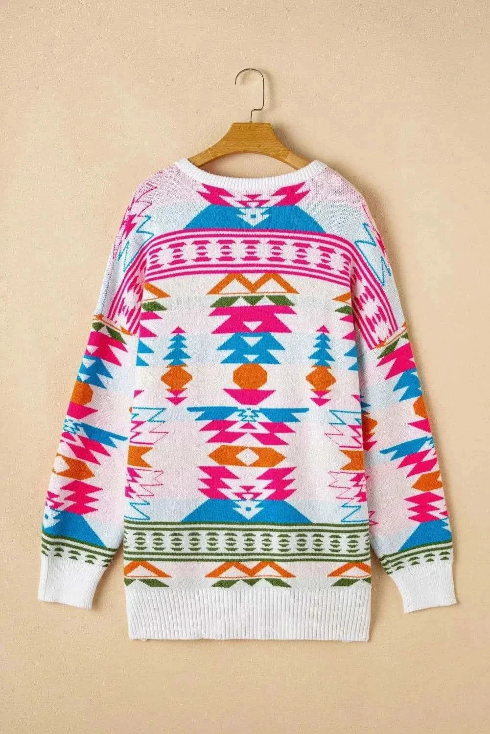 Chic geometric v-neck sweater - Love Salve 