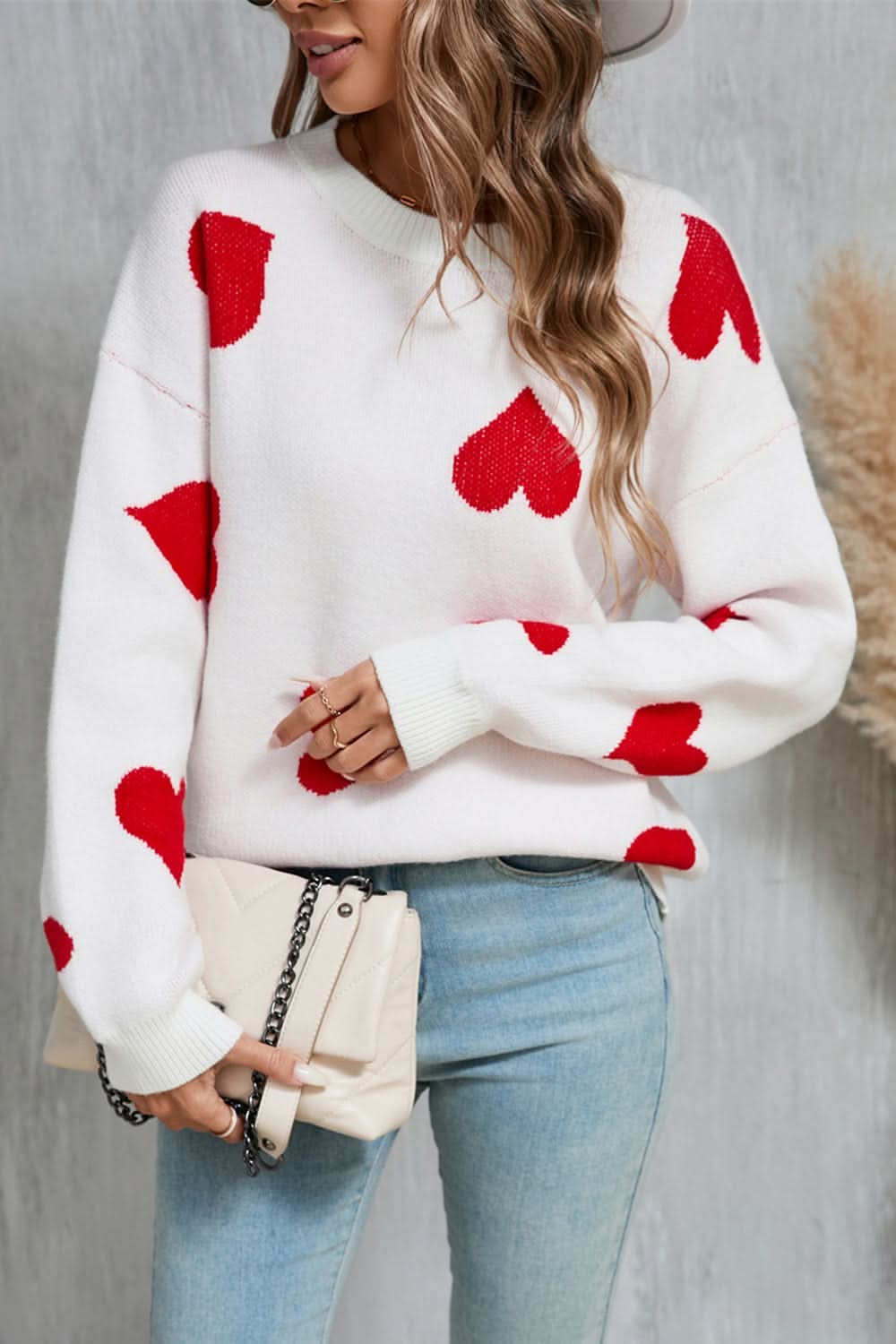 Cozy angel wings drop shoulder sweater - Love Salve 