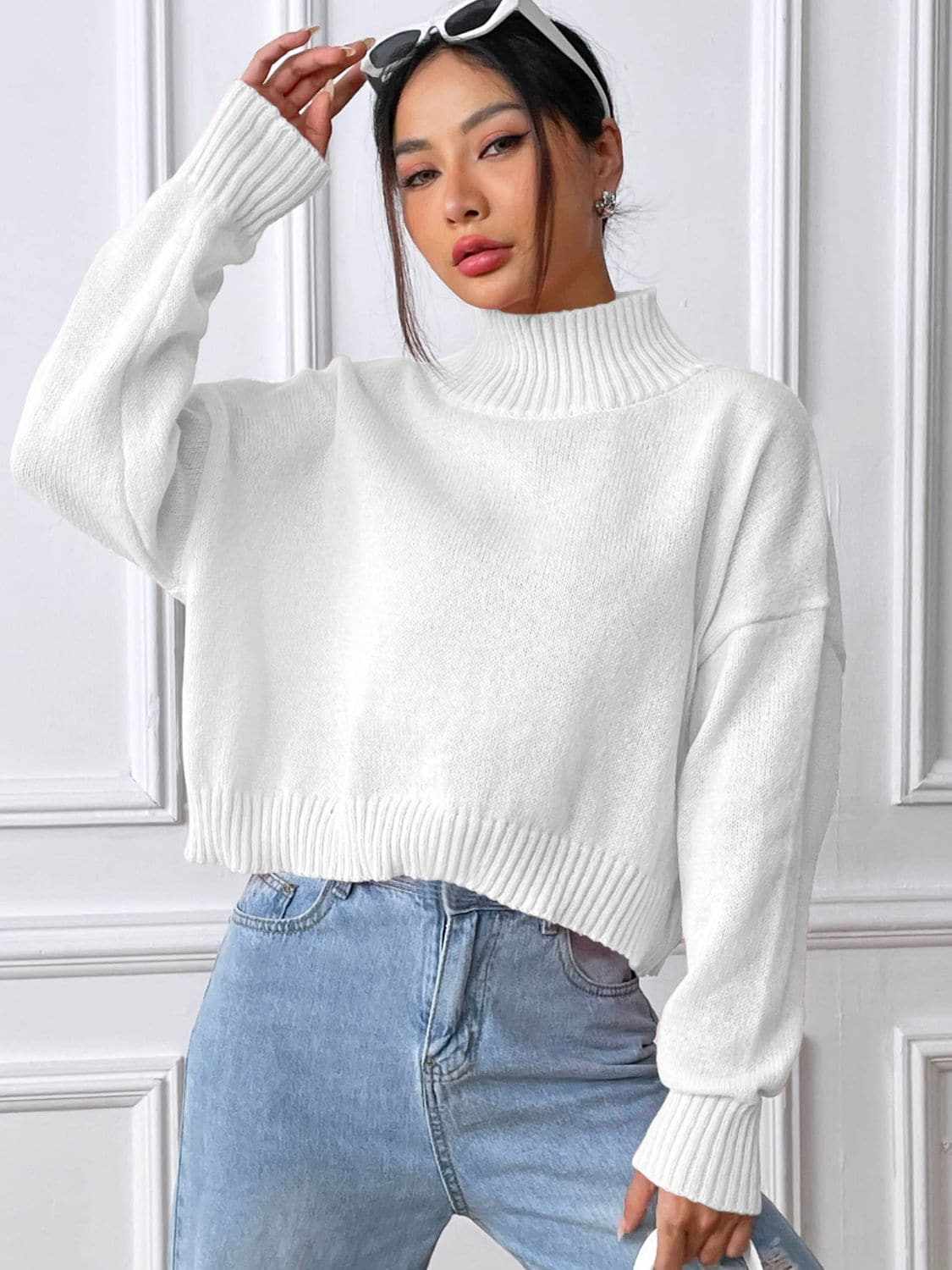 Cozy knit turtleneck top - s-xl - Love Salve 