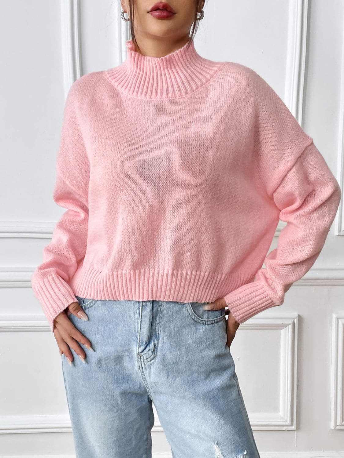 Cozy knit turtleneck top - s-xl - Love Salve 