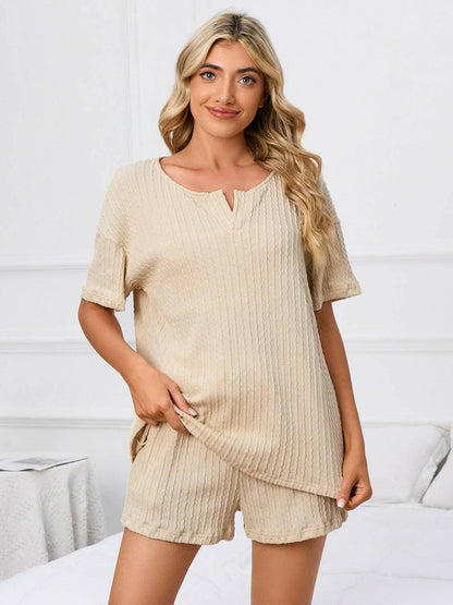 Cozy Notch Sleeve Lounge SetCozy Notch Sleeve Lounge Set
 Indulge in the perfect blend of comfort and style with our Cozy Notch Sleeve Lounge Set. Designed for those who seek both relaxation anLove Salve Cozy Notch Sleeve Lounge Setlounge