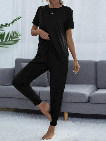 Stylish Round Neck Top and Trendy Pants Set for Fashionable LooksUpgrade Your Style with Our Stylish Round Neck Top and Trendy Pants Set
 Elevate your fashion game with our exclusive two-piece set, perfect for individuals who wantLove Salve Stylish Round Neck Toplounge