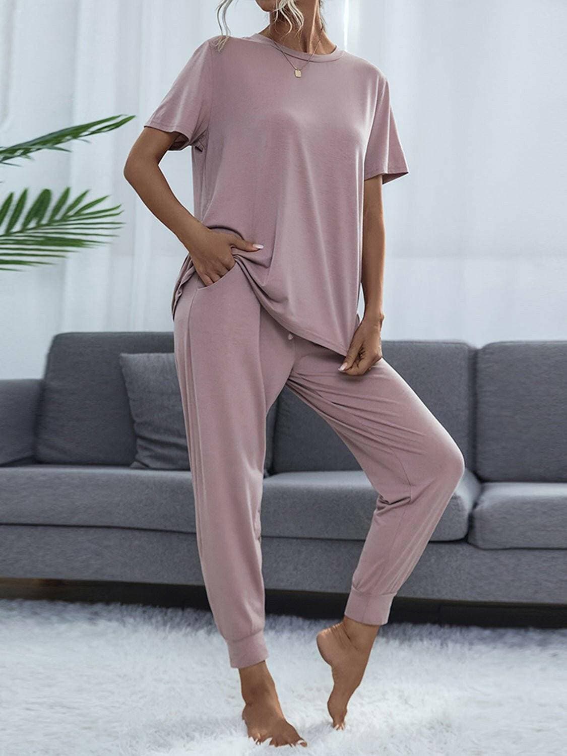 Stylish Round Neck Top and Trendy Pants Set for Fashionable LooksUpgrade Your Style with Our Stylish Round Neck Top and Trendy Pants Set
 Elevate your fashion game with our exclusive two-piece set, perfect for individuals who wantLove Salve Stylish Round Neck Toplounge