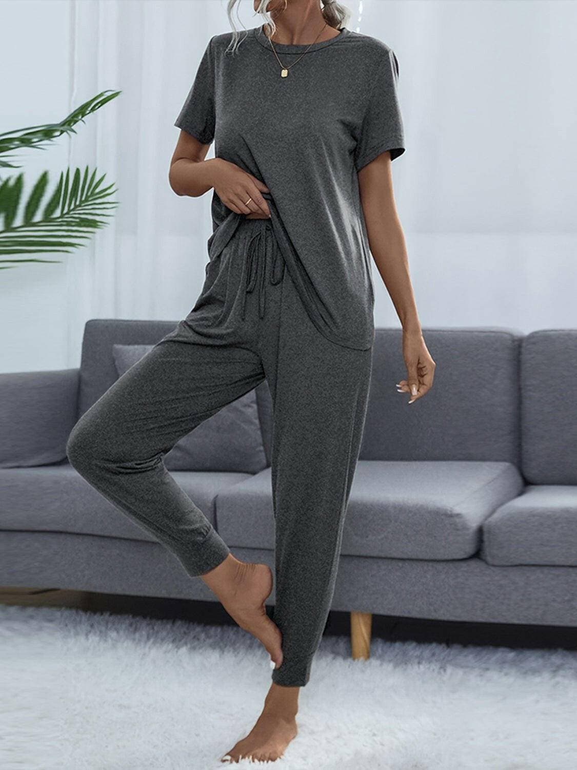 Stylish Round Neck Top and Trendy Pants Set for Fashionable LooksUpgrade Your Style with Our Stylish Round Neck Top and Trendy Pants Set
 Elevate your fashion game with our exclusive two-piece set, perfect for individuals who wantLove Salve Stylish Round Neck Toplounge