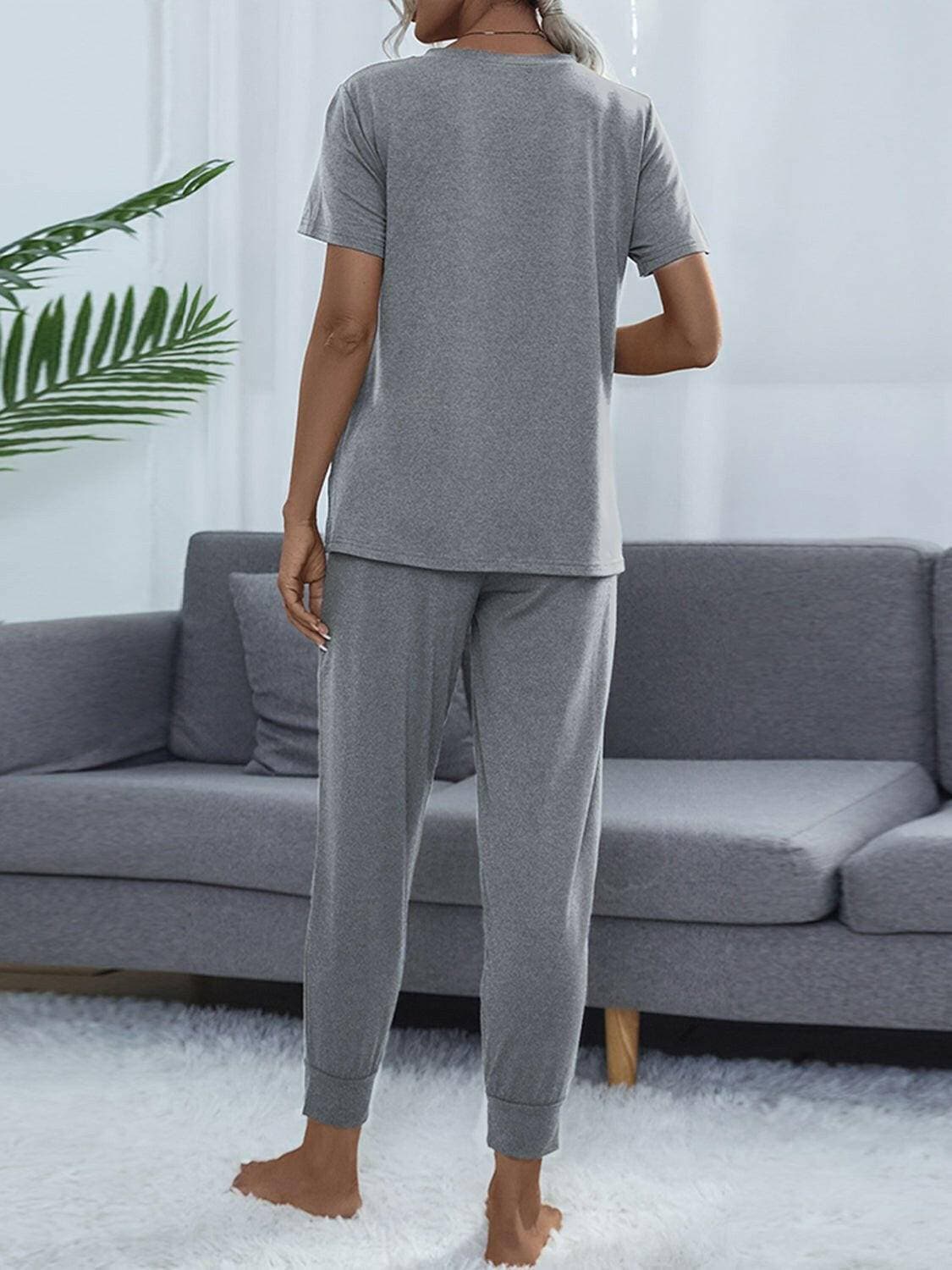 Stylish Round Neck Top and Trendy Pants Set for Fashionable LooksUpgrade Your Style with Our Stylish Round Neck Top and Trendy Pants Set
 Elevate your fashion game with our exclusive two-piece set, perfect for individuals who wantLove Salve Stylish Round Neck Toplounge