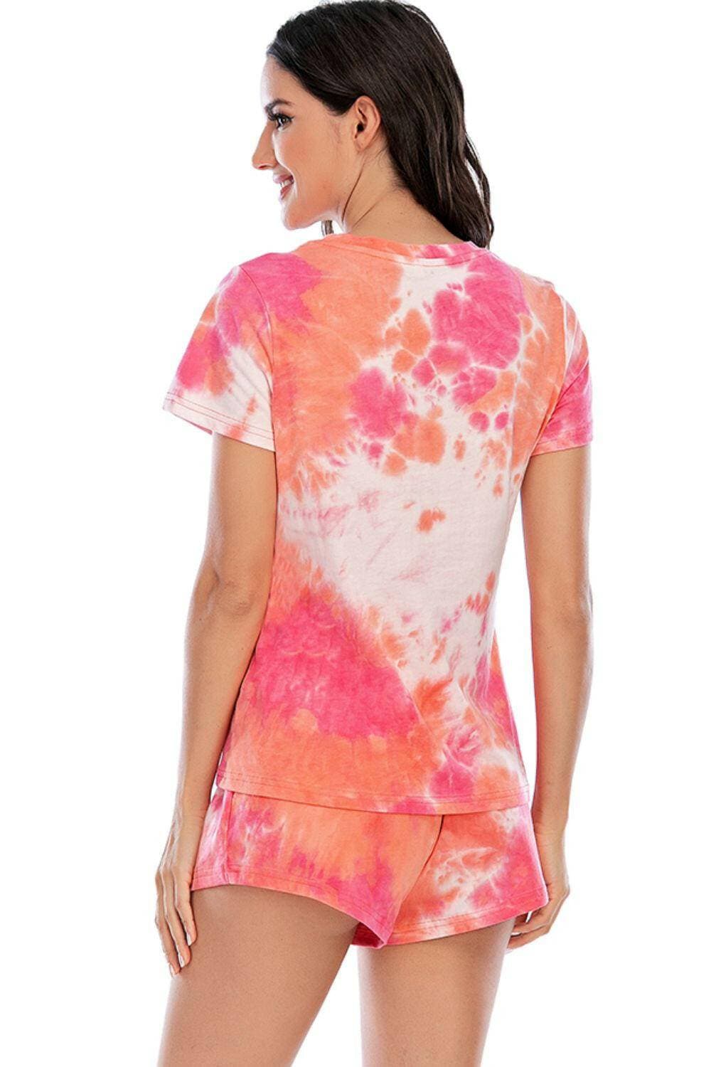 Tie-Dye Cozy Lounge Set with Round Neck Top and ShortsIndulge in Comfort and Style
 Experience the perfect blend of comfort and style with our Tie-Dye Cozy Lounge Set. Whether you're lounging at home or running a quick Love Salve Tie-Dye Cozy Lounge Setlounge