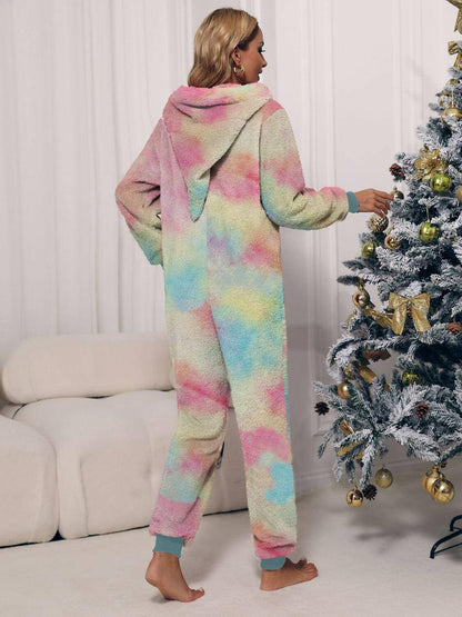 Cozy Zip-Front Hooded Teddy Jumpsuit - Love Salve 