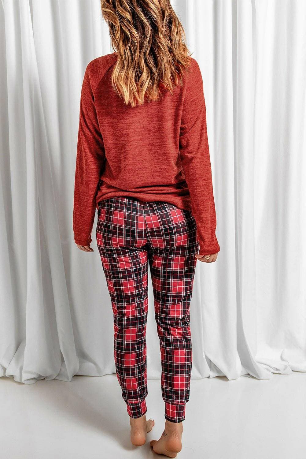 Luxe Plaid Lounge Set for Stylish Comfort - Love Salve 