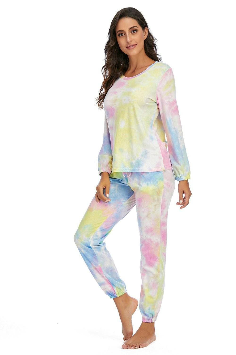 Vibrant Tie-Dye Cozy Lounge Set with Two-Piece DesignUpgrade Your Loungewear with our Vibrant Tie-Dye Cozy Lounge Set!
 
 
Unique Style: Stand out in style with the captivating tie-dye design, infusing a fun and livelyLove Salve Vibrant Tie-Dye Cozy Lounge Setlounge